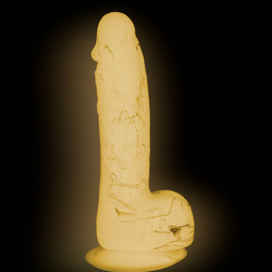 Светящийся в темноте фаллоимитатор ADDICTION - BRANDON - 7.5" - PINK G.I.D. /W PB, 19 см, силикон