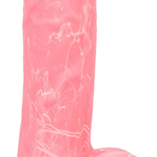Светящийся в темноте фаллоимитатор ADDICTION - BRANDON - 7.5" - PINK G.I.D. /W PB, 19 см, силикон