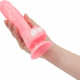 Светящийся в темноте фаллоимитатор ADDICTION - BRANDON - 7.5" - PINK G.I.D. /W PB, 19 см, силикон