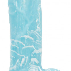 Фалоімітатор, що світиться у темряві, ADDICTION - LUKE - 7.5"- BLUE G.I.D. / W PB, 19 см, силікон