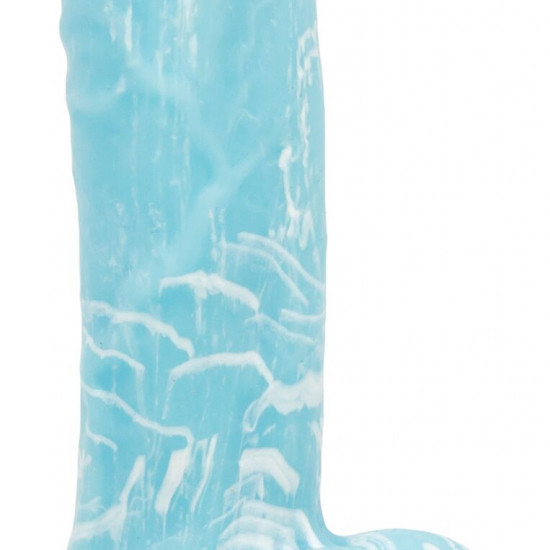 Светящийся в темноте фаллоимитатор ADDICTION - LUKE - 7.5" - BLUE G.I.D. /W PB, 19 см, силикон