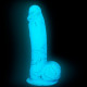 Светящийся в темноте фаллоимитатор ADDICTION - LUKE - 7.5" - BLUE G.I.D. /W PB, 19 см, силикон