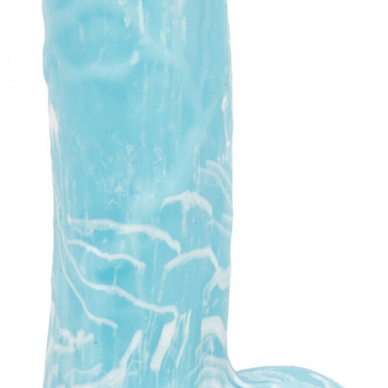 Светящийся в темноте фаллоимитатор ADDICTION - LUKE - 7.5" - BLUE G.I.D. /W PB, 19 см, силикон