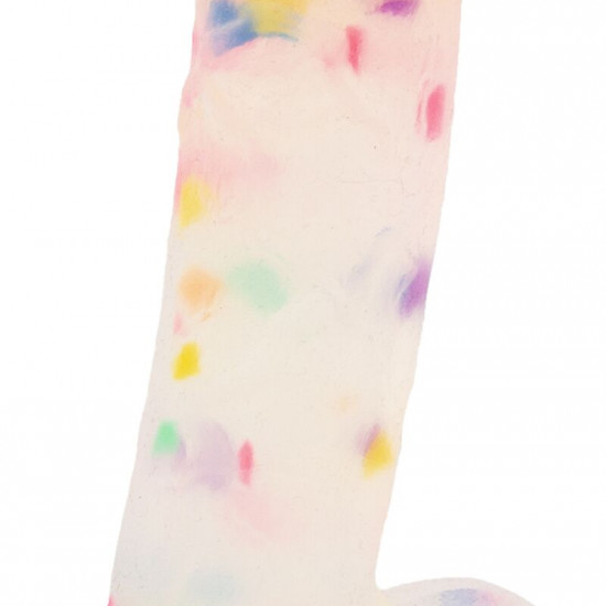Фаллоимитатор с конфетти ADDICTION - PARTY MARTY 7.5″ - FROST & CONFETTI, 19 см, силикон