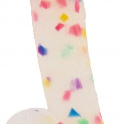 Фалоімітатор з конфетті ADDICTION - PARTY MARTY 7.5″ - FROST & CONFETTI, 19 см, силікон