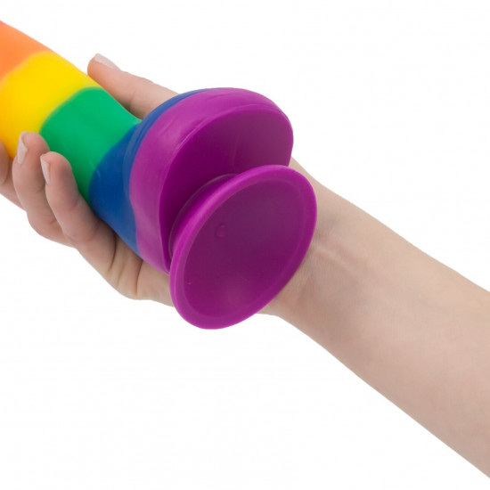 Радужный фаллоимитатор ADDICTION - JUSTIN - 8" - RAINBOW, 20,3 см, силикон