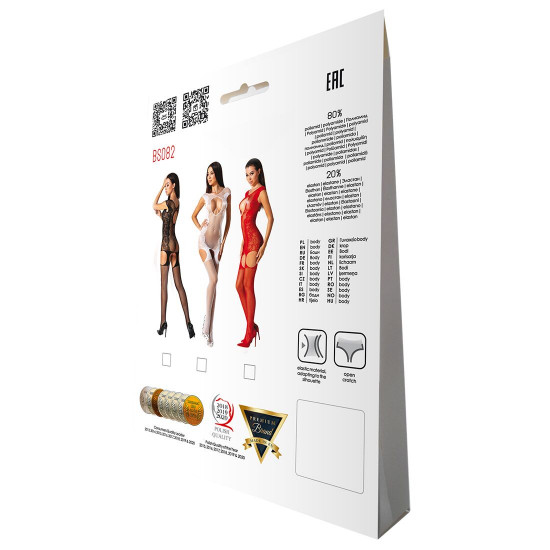 Ажурный бодистокинг с чулками Passion BS082 black