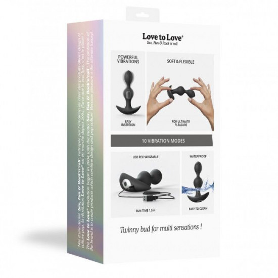 Анальный стимулятор, гибкий с вибрацией Love To Love TWINNY BUD Black