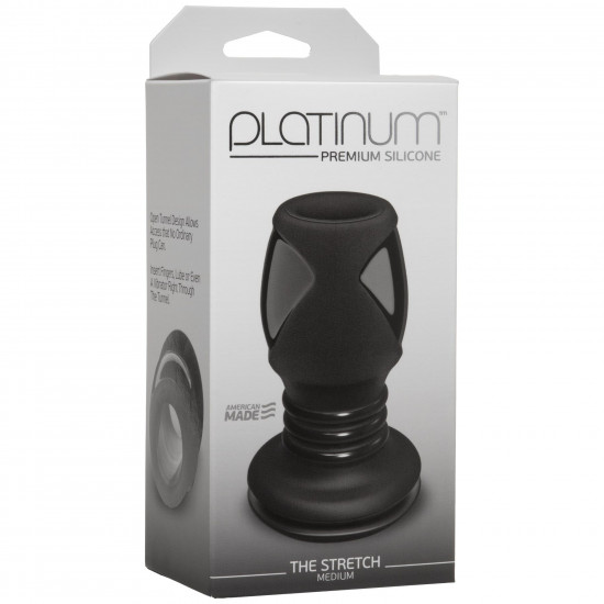 Анальный туннель Doc Johnson Platinum Premium Silicone — The Stretch — Medium — Black