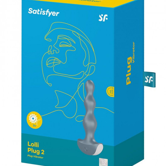 Анальный стимулятор-бусины с двумя моторами Satisfyer Lolli-Plug 2 Ice blue