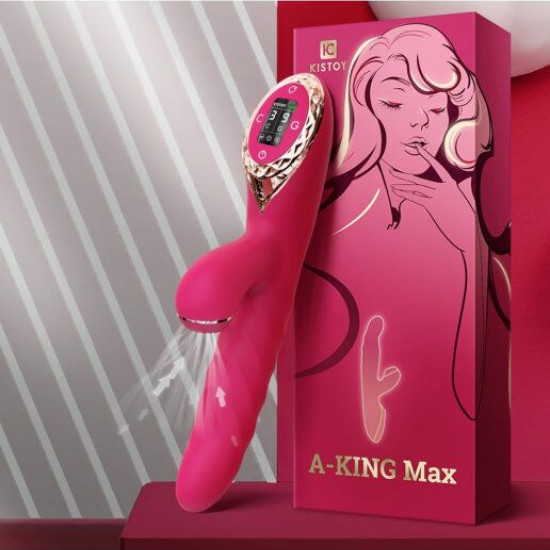 Вибратор-кролик с вакуумной стимуляцией и вращающимся стволом KISTOY A-King Max Red