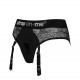 Кружевные трусы для страпона с подвязками для чулок Strap-On-Me DIVA HARNESS - XL