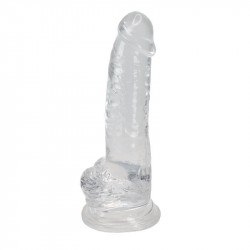 Прозорий фалоімітатор Alive Jelly Dildo Torrent, ТПЕ, присоска, діаметр 4.5см, довжина 20,6см