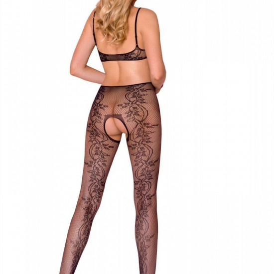 Бодистокинг из ажурной сетки с вырезами по бокам и доступом Casmir CA002 черный