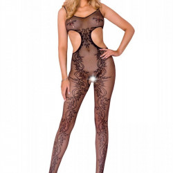 Бодістокінг з ажурної сітки із вирізами з боків та доступом Casmir CA002 чорний