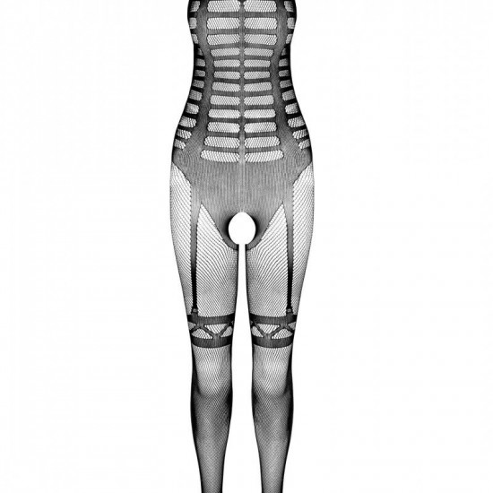 Сетчатый телесный бодистокинг-боди с симметричным рисунком Casmir CA005