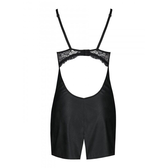 Бэби-долл из эко-кожи и кружева Passion LOONA CHEMISE L/XL, black
