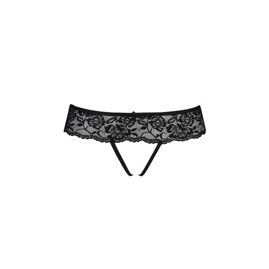 Кружевные стринги с доступом Passion SENIA THONG XXL/XXXL, black