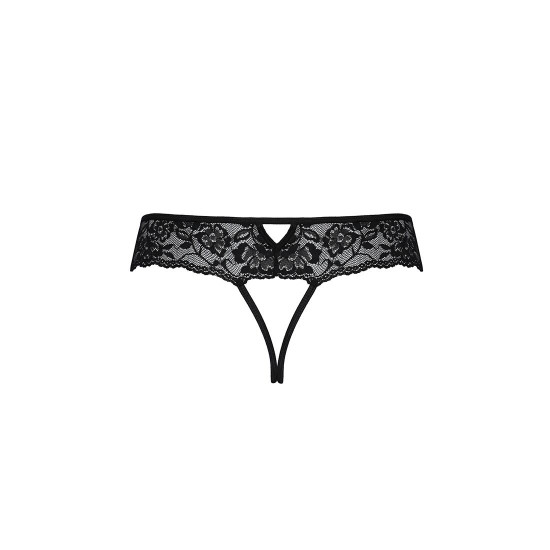 Кружевные стринги с доступом Passion SENIA THONG XXL/XXXL, black
