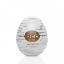 Мастурбатор-яйце Tenga Egg Silky II з рельєфом у вигляді павутини