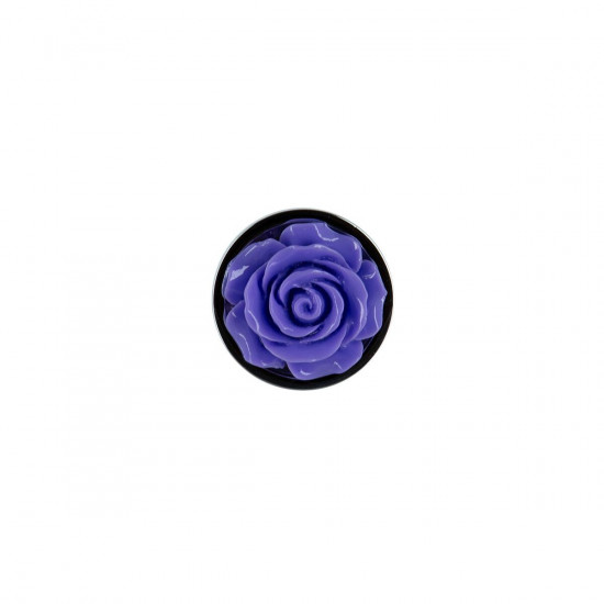 Металлическая анальная пробка Lux Active с розой - Rose Anal Plug - Purple, вибропуля в подарок
