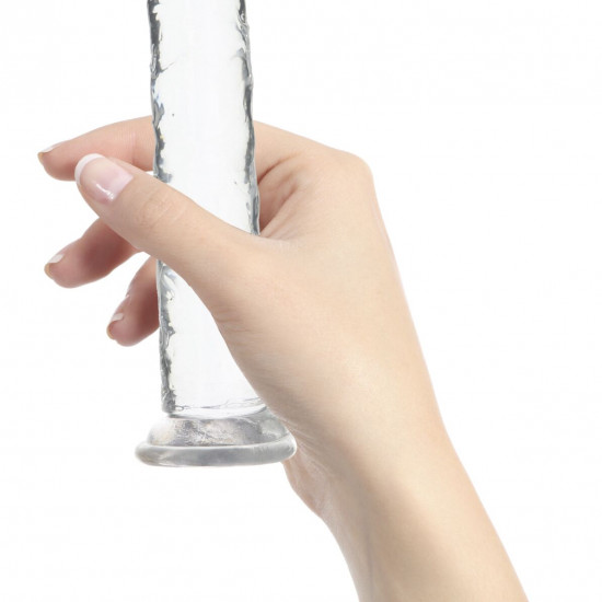 Прозрачный фаллоимитатор на присоске ADDICTION Vertical Dong 7″, вибропуля в подарок