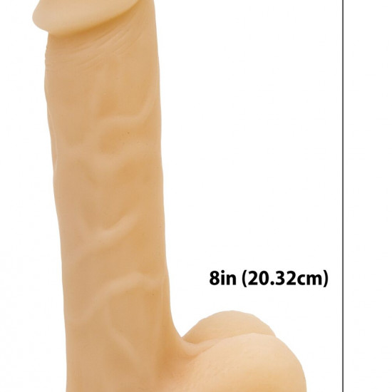 Фаллоимитатор с памятью формы, на присоске ADDICTION — DAVID 8″ Silicone Dong, вибропуля в подарок