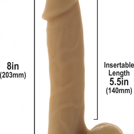 Гибкий фаллоимитатор на присоске ADDICTION — ANDREW 8″ Silicone Dong — Caramel, вибропуля в подарок