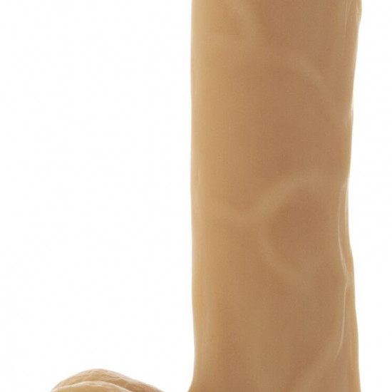 Гибкий фаллоимитатор на присоске ADDICTION — ANDREW 8″ Silicone Dong — Caramel, вибропуля в подарок