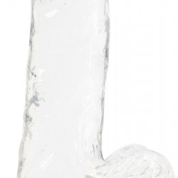 Прозорий фалоімітатор на присосці ADDICTION — Clear Dildo with Balls 6″, віброкуля в подарунок