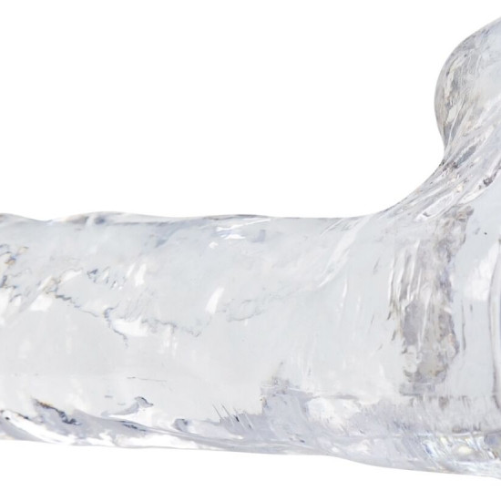 Прозрачный фаллоимитатор на присоске ADDICTION — Clear Dildo with Balls 7″, вибропуля в подарок