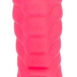 Ребристий фалоімітатор на присосці ADDICTION — Tom 7″ Dildo With Balls — Pink, віброкуля в подарунок