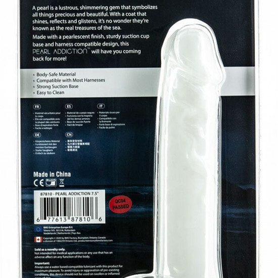 Жемчужный фаллоимитатор на присоске ADDICTION — Pearl by Addiction 7,5″ Dong, вибропуля в подарок