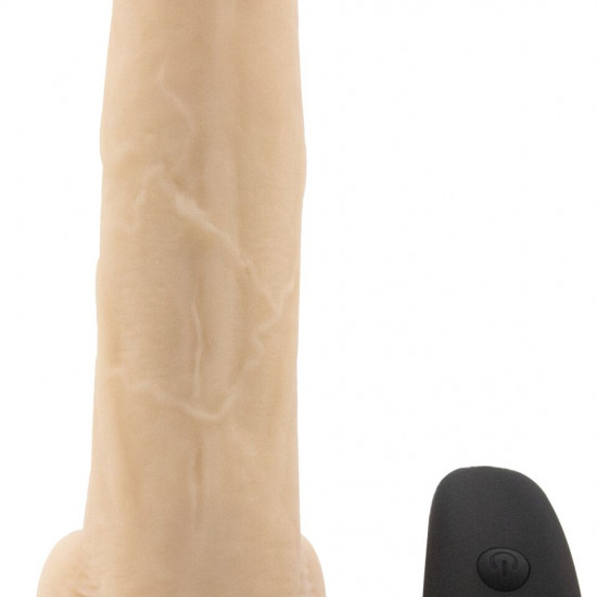 Фаллоимитатор с пульсацией Naked ADDICTION Dominic 9″ Vanilla, пульт ДУ, диаметр 4,2 см