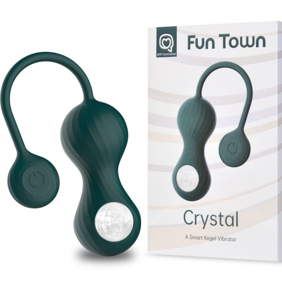 Вагинальные смарт-шарики с вибрацией Fun Town Crystal, с прозрачным стеклянным шаром