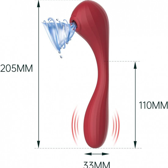 Вакуумный вагинально-клиторальный стимулятор Magic Motion Bobi Red, управление со смартфона