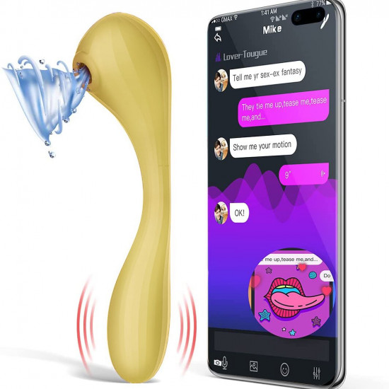 Вакуумный вагинально-клиторальный стимулятор Magic Motion Bobi Yellow, управление со смартфона