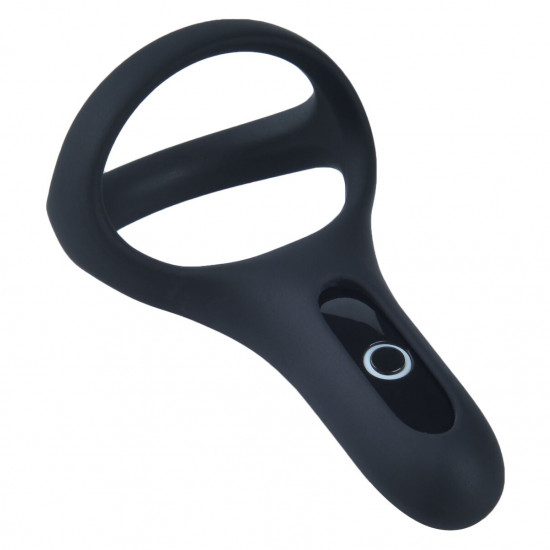 Двойное эрекционное кольцо Fun Town Rise Black, управление со смартфона