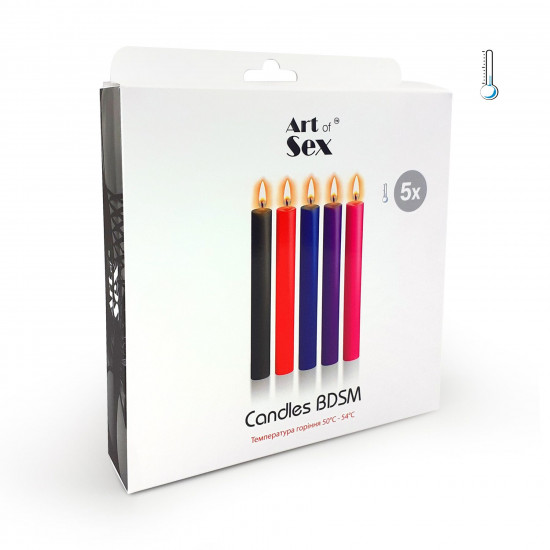 Набор восковых свечей Art of Sex Thin 16 см (5 шт), низкотемпературные, тонкие