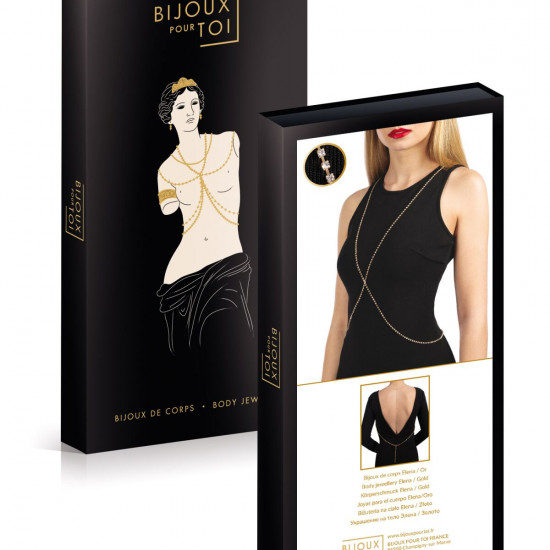 Золотистая цепочка для бюста Bijoux Pour Toi – Elena Gold со стразами