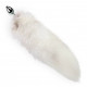 Металлическая анальная пробка с хвостом из натурального меха Art of Sex size M White fox