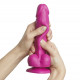 Реалистичный фаллоимитатор Strap-On-Me Sliding Skin Realistic Dildo Fuchsia M, эффект подвижной кожи