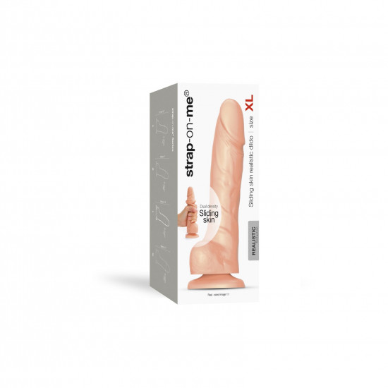 Реалистичный фаллоимитатор Strap-On-Me Sliding Skin Realistic Dildo Vanille XL, эффект подвижной кож