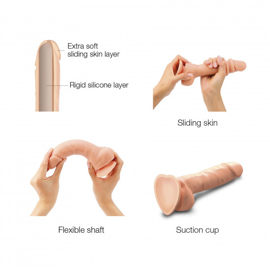 Реалистичный фаллоимитатор Strap-On-Me Sliding Skin Realistic Dildo Vanille XL, эффект подвижной кож
