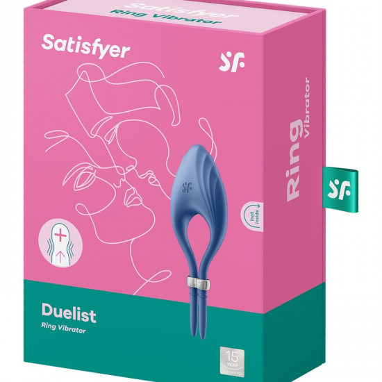 Эрекционное виброкольцо лассо Satisfyer Duelist Blue, 10 режимов, мощный мотор
