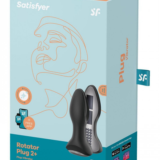 Анальная смарт вибропробка с жемчужным массажем Satisfyer Rotator Plug 2+ Black