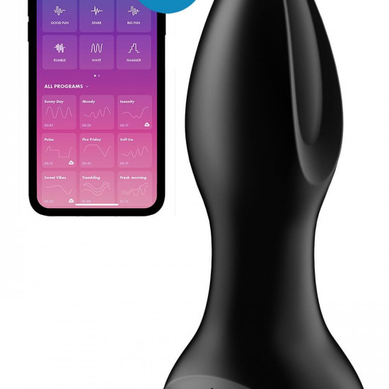 Анальная смарт вибропробка с жемчужным массажем Satisfyer Rotator Plug 2+ Black