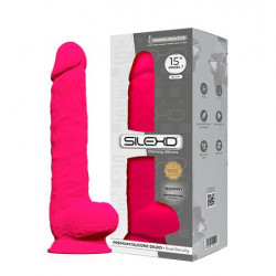 Фалоімітатор SilexD Kingston Pink (MODEL 15in), двошаровий, силікон+Silexpan, діаметр 7 см