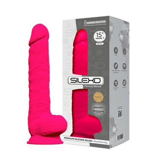 Фаллоимитатор SilexD Kingston Pink (MODEL 15in), двухслойный, силикон+Silexpan, диаметр 7 см