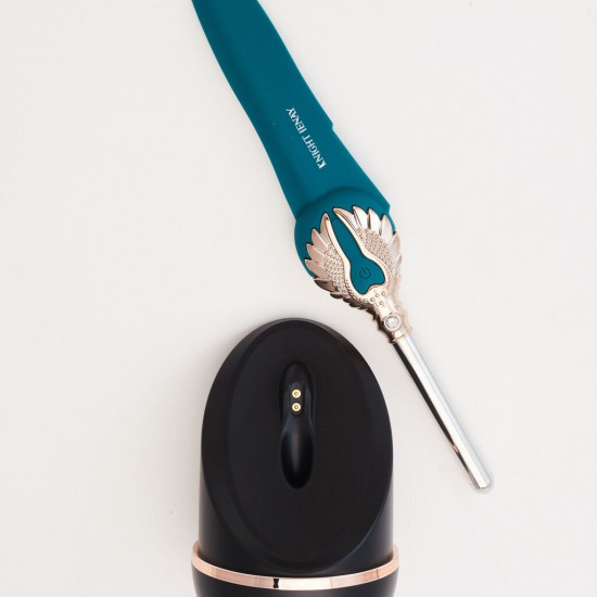 Изысканный вибратор Knight Jenay FLOWERS & SWORD, маска, лента и лубрикант в комплекте